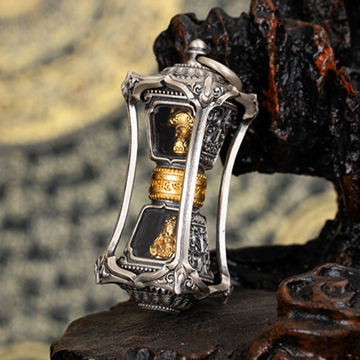 Buddha Stones 925 Srebro Tybetańskie Zakiram Bogini Bogactwa Błogosławieństwo Naszyjnik Wisiorek