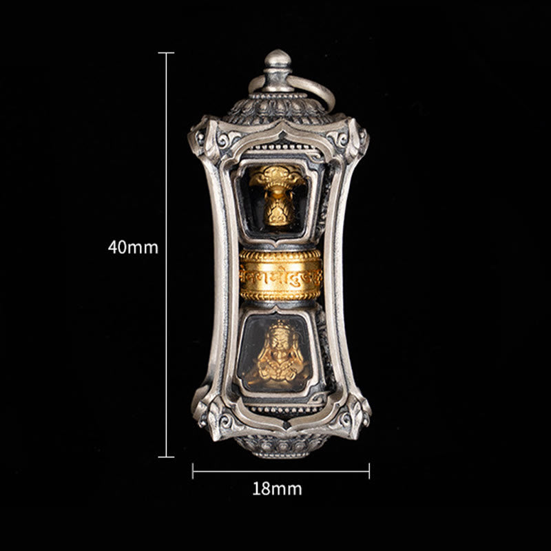 Buddha Stones 925 Srebro Tybetańskie Zakiram Bogini Bogactwa Błogosławieństwo Naszyjnik Wisiorek