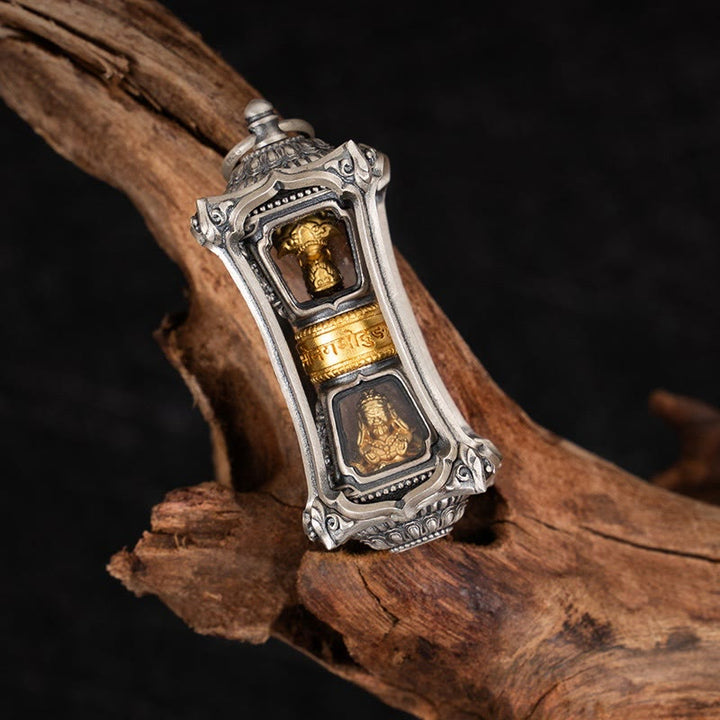 Buddha Stones 925 Srebro Tybetańskie Zakiram Bogini Bogactwa Błogosławieństwo Naszyjnik Wisiorek