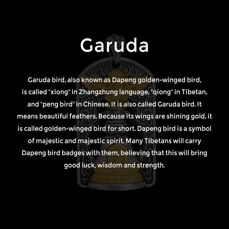 Buddha Stones 925 Srebro Tybetańskie Garuda Ptak Wadżra Dorje Dzwonek Ochronny Naszyjnik Wisiorek