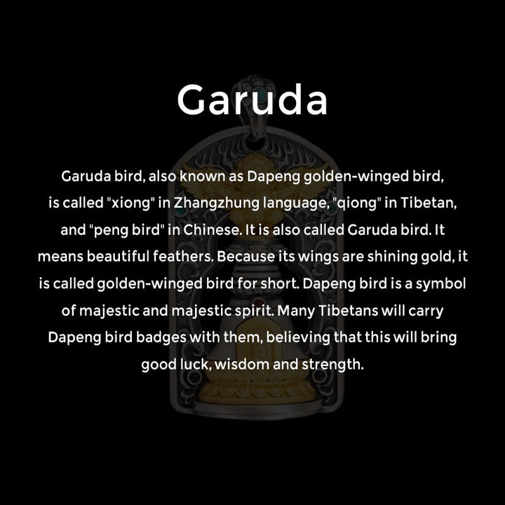 Buddha Stones 925 Srebro Tybetańskie Garuda Ptak Wadżra Dorje Dzwonek Ochronny Naszyjnik Wisiorek