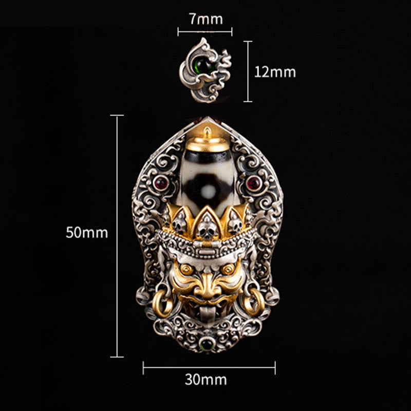 Buddha Stones 925 Srebro Tybetańskie Zakiram Bogini Bogactwa Dzi Koralik Ochrona Naszyjnik Wisiorek