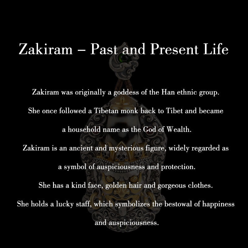 Buddha Stones 925 Srebro Tybetańskie Zakiram Bogini Bogactwa Dzi Koralik Ochrona Naszyjnik Wisiorek