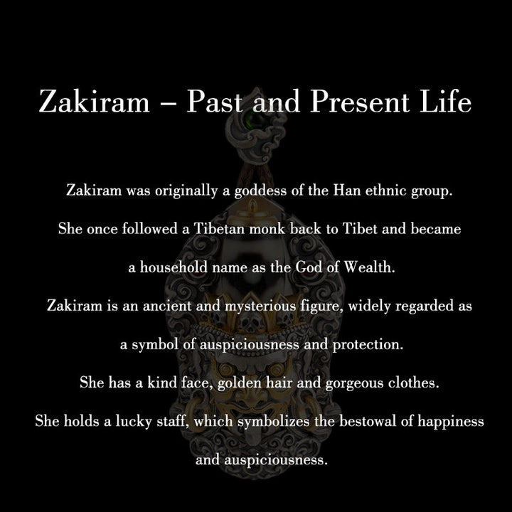 Buddha Stones 925 Srebro Tybetańskie Zakiram Bogini Bogactwa Dzi Koralik Ochrona Naszyjnik Wisiorek