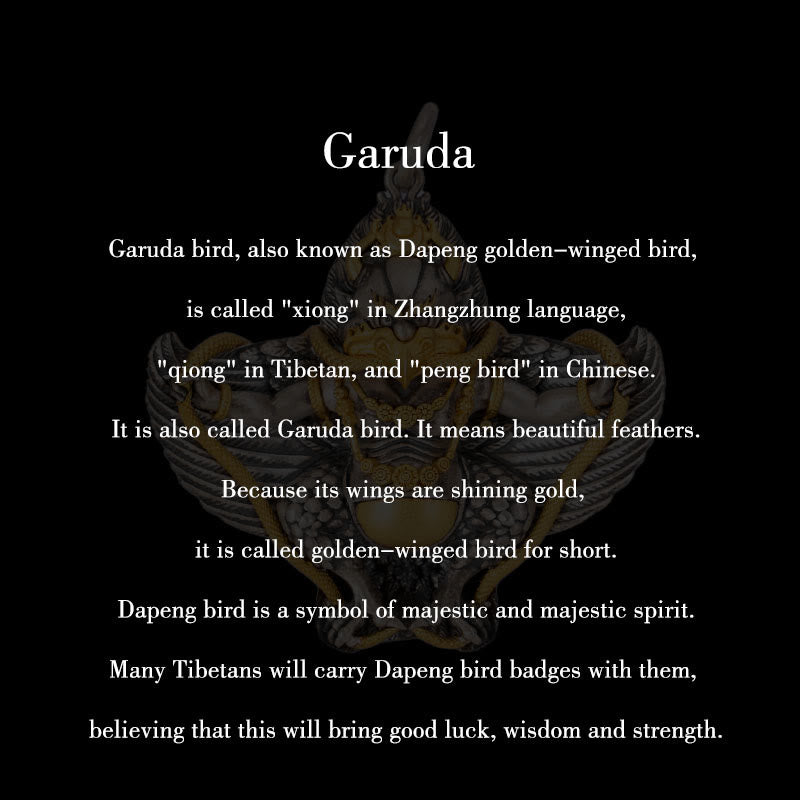 Buddha Stones 925 Srebro Sterling Tybetański Ptak Garuda Naszyjnik Mądrość Wisiorek