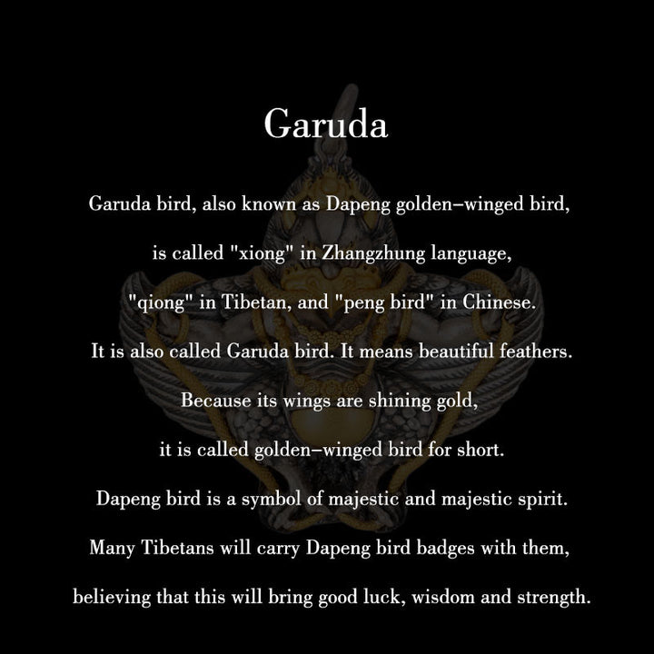 Buddha Stones 925 Srebro Sterling Tybetański Ptak Garuda Naszyjnik Mądrość Wisiorek