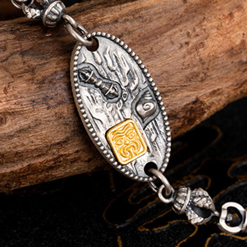 Buddha Stones 925 Srebro Tybetańskie Zakiram Bogini Bogactwa Bodhisattwa Tara Om Mani Padme Hum Ochrona Metalowy Łańcuch Naszyjnik - image 4