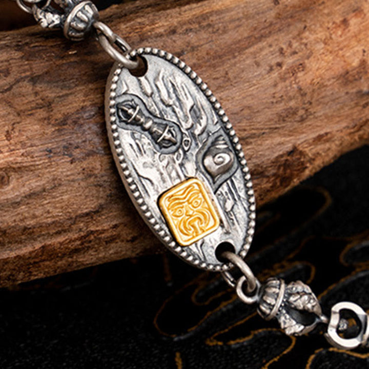 Buddha Stones 925 Srebro Tybetańskie Zakiram Bogini Bogactwa Bodhisattwa Tara Om Mani Padme Hum Ochrona Metalowy Łańcuch Naszyjnik - image 4