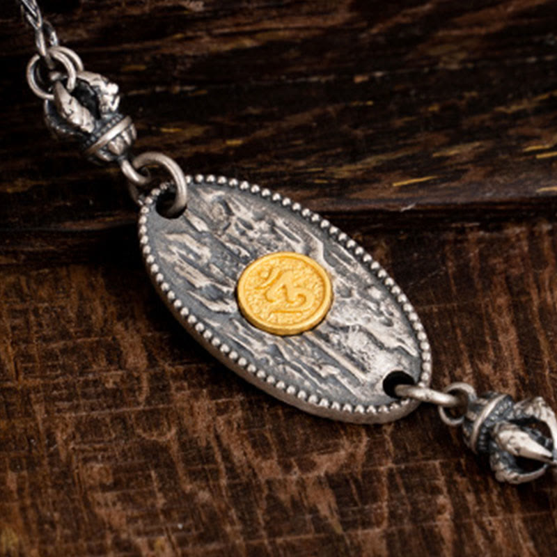 Buddha Stones 925 Srebro Tybetańskie Zakiram Bogini Bogactwa Bodhisattwa Tara Om Mani Padme Hum Ochrona Metalowy Łańcuch Naszyjnik - image 5