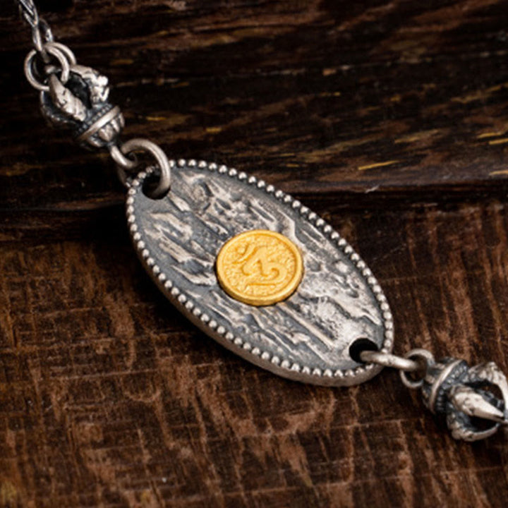 Buddha Stones 925 Srebro Tybetańskie Zakiram Bogini Bogactwa Bodhisattwa Tara Om Mani Padme Hum Ochrona Metalowy Łańcuch Naszyjnik - image 5