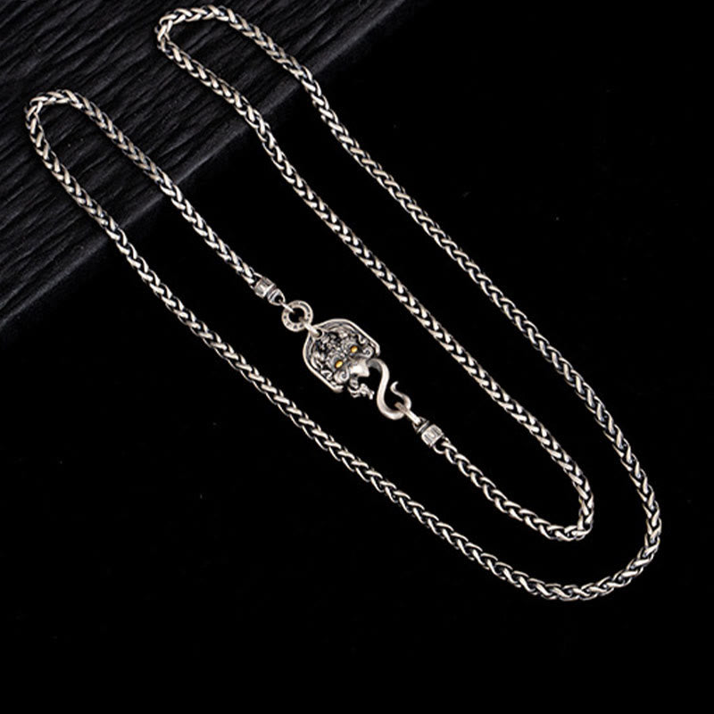 Buddha Stones 925 Srebro Sterling Tybetański Ptak Garuda Mądrość Metalowy Naszyjnik Łańcuchowy