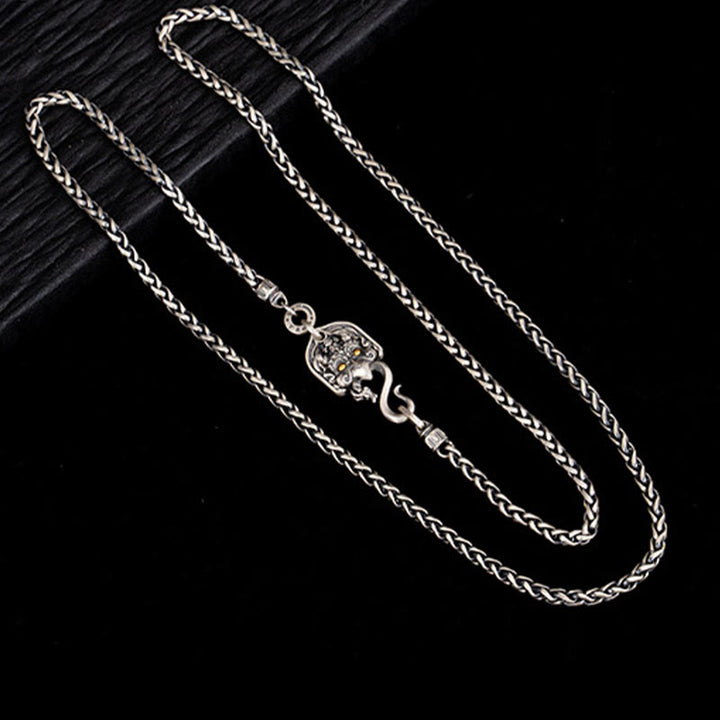 Buddha Stones 925 Srebro Sterling Tybetański Ptak Garuda Mądrość Metalowy Naszyjnik Łańcuchowy