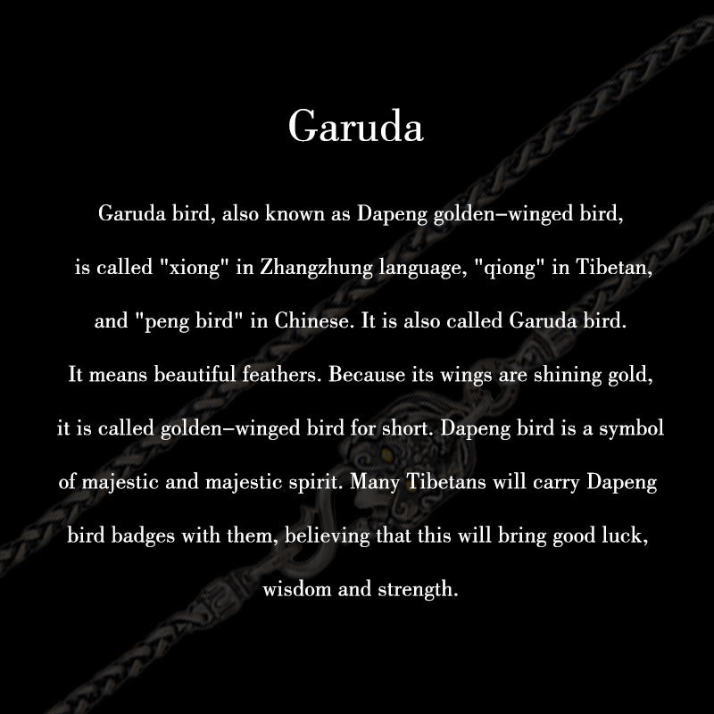 Buddha Stones 925 Srebro Sterling Tybetański Ptak Garuda Mądrość Metalowy Naszyjnik Łańcuchowy