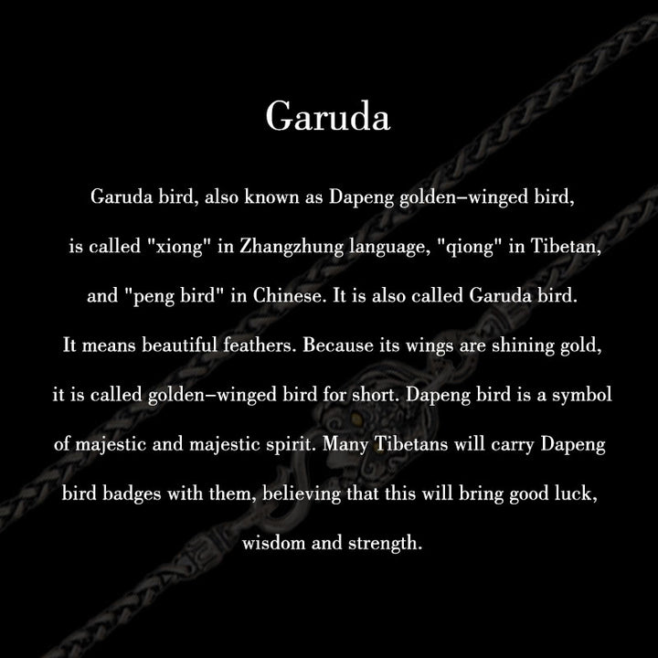 Buddha Stones 925 Srebro Sterling Tybetański Ptak Garuda Mądrość Metalowy Naszyjnik Łańcuchowy