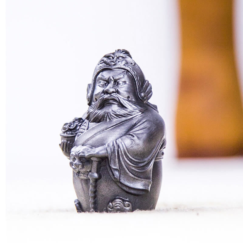 Buddha Stones Ręcznie robione Literackie Wojskowe Bóg Bogactwa Proszek Żelaza Rdza Odlew Żywicy Statua Dekoracja Domu