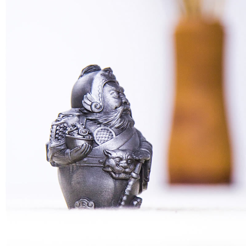 Buddha Stones Ręcznie robione Literackie Wojskowe Bóg Bogactwa Proszek Żelaza Rdza Odlew Żywicy Statua Dekoracja Domu