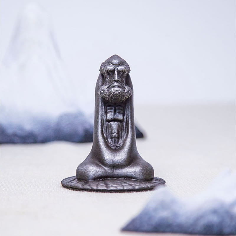 Buddha Stones Ręcznie Robione Bodhidharma Żelazo Proszek Rdza Odlew Żywicy Statua Dekoracja Domu