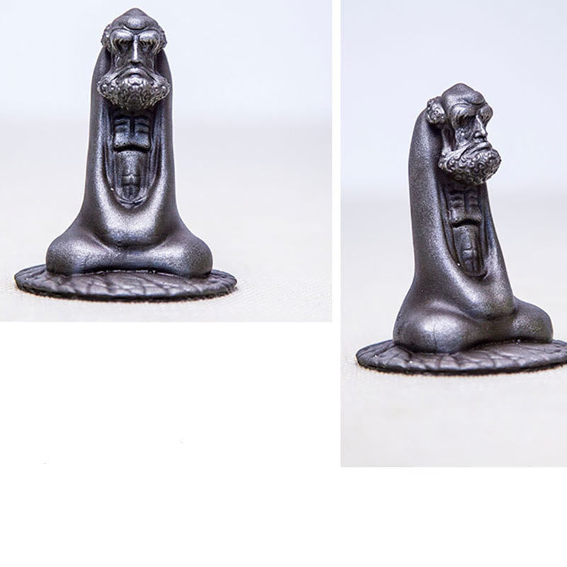 Buddha Stones Ręcznie Robione Bodhidharma Żelazo Proszek Rdza Odlew Żywicy Statua Dekoracja Domu