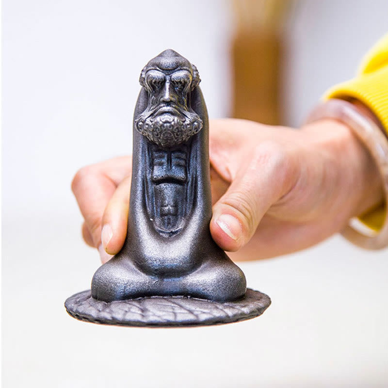 Buddha Stones Ręcznie Robione Bodhidharma Żelazo Proszek Rdza Odlew Żywicy Statua Dekoracja Domu