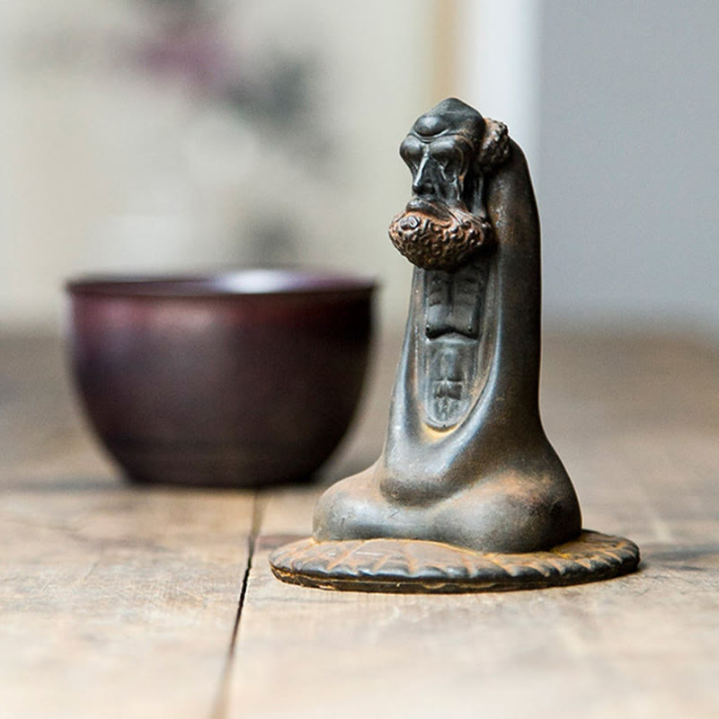 Buddha Stones Ręcznie Robione Bodhidharma Żelazo Proszek Rdza Odlew Żywicy Statua Dekoracja Domu