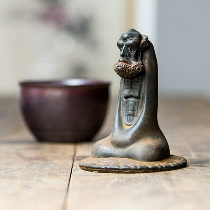 Buddha Stones Ręcznie Robione Bodhidharma Żelazo Proszek Rdza Odlew Żywicy Statua Dekoracja Domu