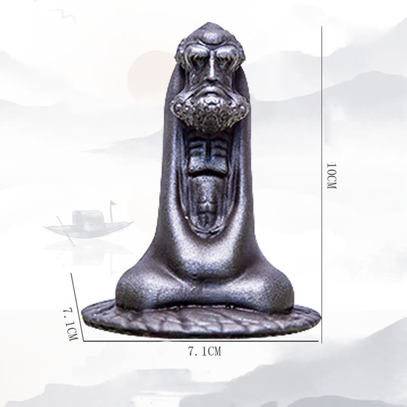 Buddha Stones Ręcznie Robione Bodhidharma Żelazo Proszek Rdza Odlew Żywicy Statua Dekoracja Domu