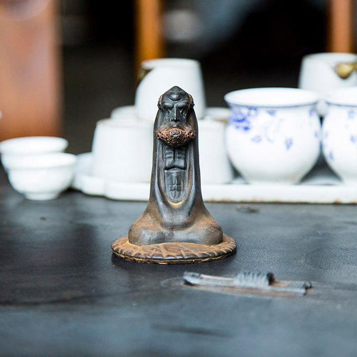 Buddha Stones Ręcznie Robione Bodhidharma Żelazo Proszek Rdza Odlew Żywicy Statua Dekoracja Domu