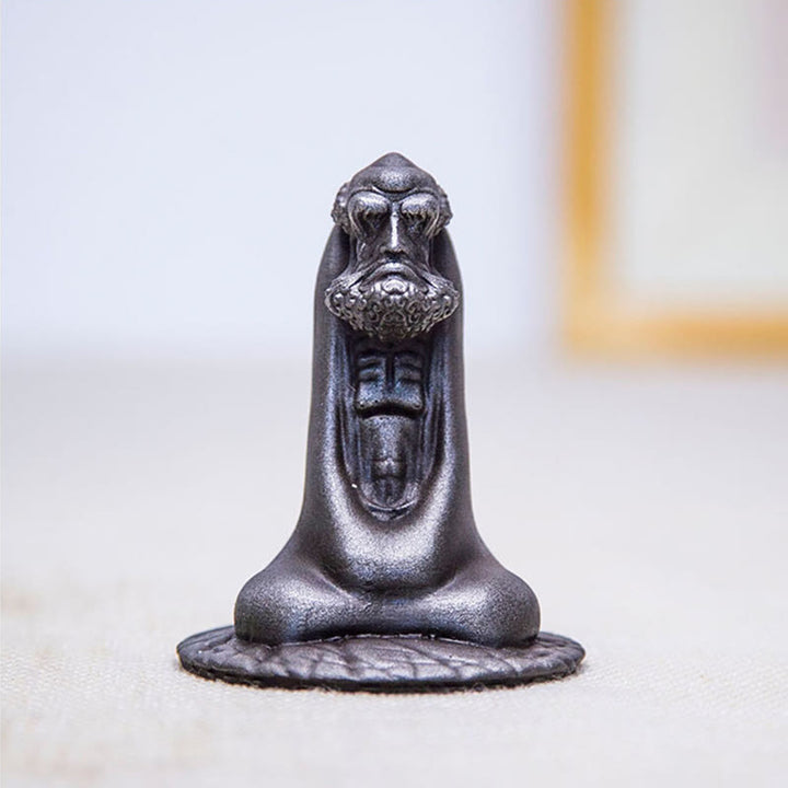 Buddha Stones Ręcznie Robione Bodhidharma Żelazo Proszek Rdza Odlew Żywicy Statua Dekoracja Domu