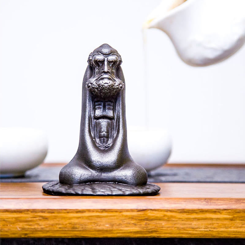 Buddha Stones Ręcznie Robione Bodhidharma Żelazo Proszek Rdza Odlew Żywicy Statua Dekoracja Domu