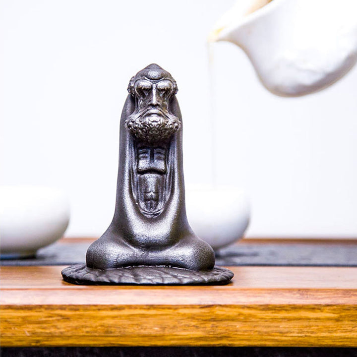 Buddha Stones Ręcznie Robione Bodhidharma Żelazo Proszek Rdza Odlew Żywicy Statua Dekoracja Domu