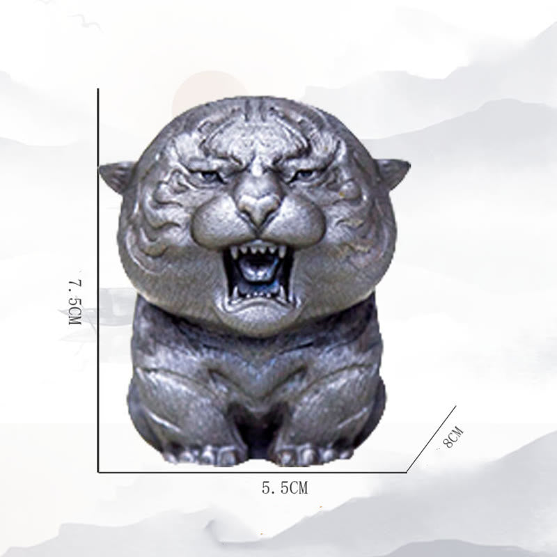 Buddha Stones ręcznie robione miniaturowe ryczące tygrysy żelazny proszek rdza odlew żywiczny dekoracja domu