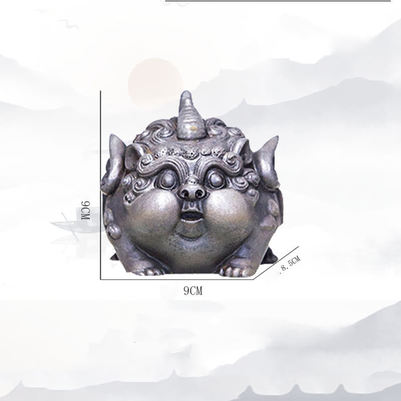 Buddha Stones Ręcznie Bogactwo PiXiu Żelazo Proszek Rdza Odlew Żywicy Statua Dekoracja Domu