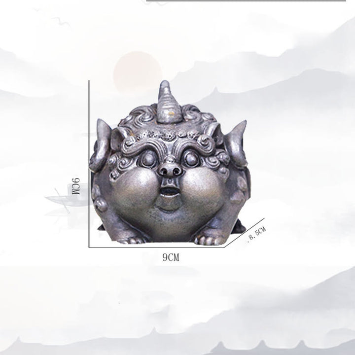 Buddha Stones Ręcznie Bogactwo PiXiu Żelazo Proszek Rdza Odlew Żywicy Statua Dekoracja Domu