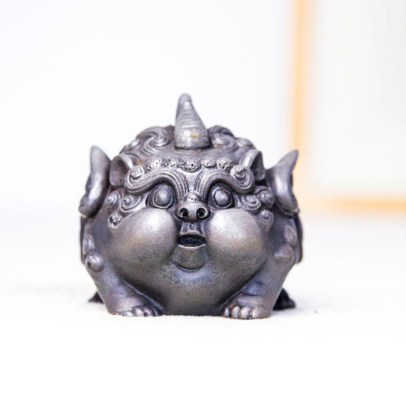 Buddha Stones Ręcznie Bogactwo PiXiu Żelazo Proszek Rdza Odlew Żywicy Statua Dekoracja Domu