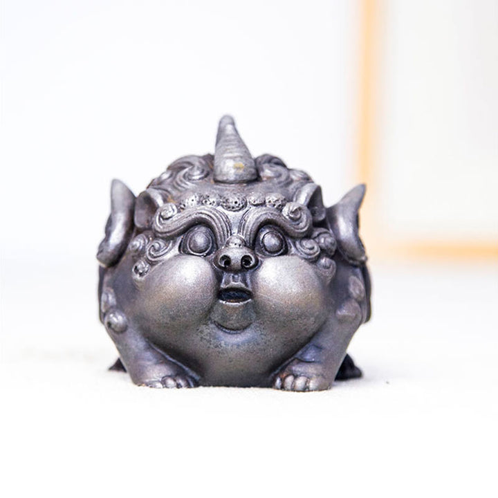 Buddha Stones Ręcznie Bogactwo PiXiu Żelazo Proszek Rdza Odlew Żywicy Statua Dekoracja Domu