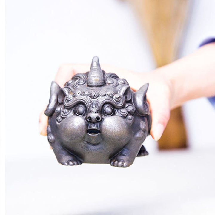 Buddha Stones Ręcznie Bogactwo PiXiu Żelazo Proszek Rdza Odlew Żywicy Statua Dekoracja Domu