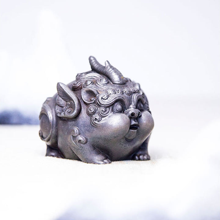 Buddha Stones Ręcznie Bogactwo PiXiu Żelazo Proszek Rdza Odlew Żywicy Statua Dekoracja Domu