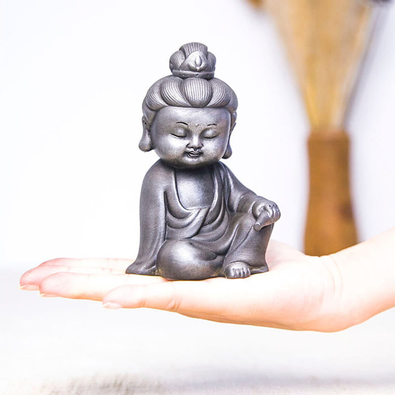 Buddha Stones ręcznie Ksitigarbha Kwan Yin Guanyin Avalokitesvara Tathagata proszek żelaza rdza obsada posąg z żywicy dekoracja wnętrz