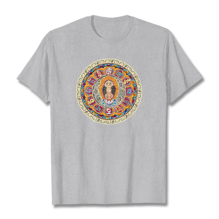 Buddha Stones Dorje Vajra Mandala Budda Bawełniana koszulka T-shirt - Jasnoszary - 2XL - image 17