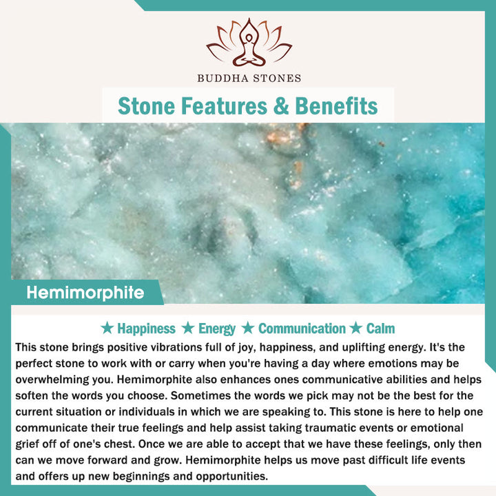 Kamień Buddy Różne Kryształy Malachit Lazuryt Hemimorfit Bransoletka Spokoju