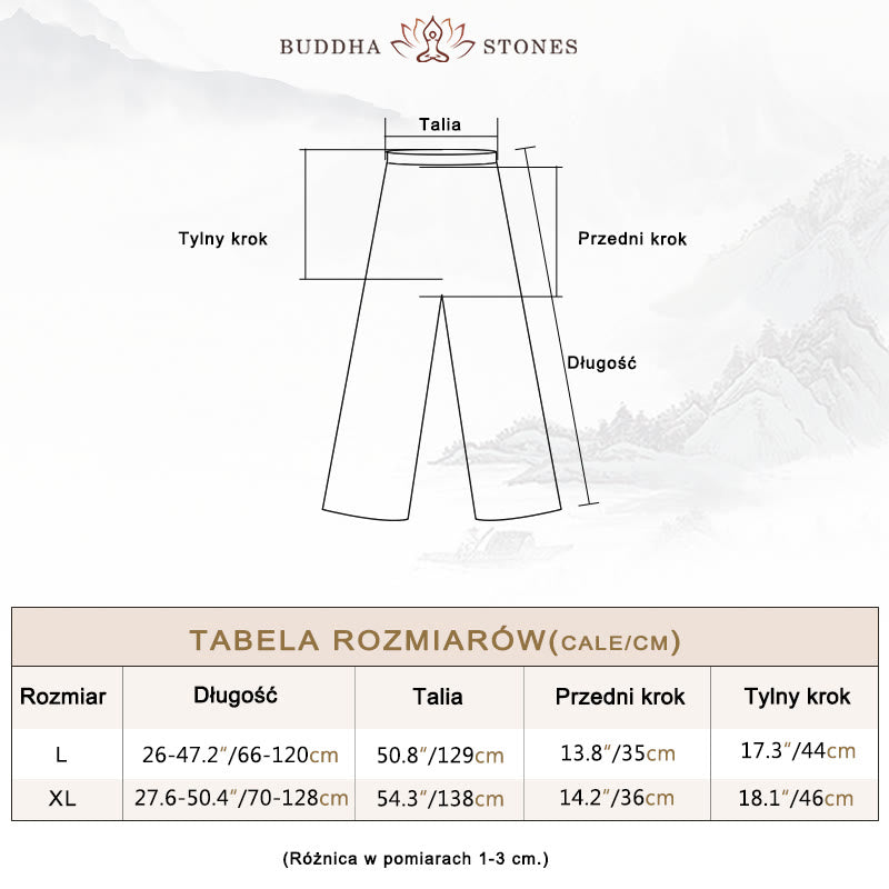 Buddha Stones 2 szt. Koszulka męska z długim rękawem i dekoltem w serek Top Spodnie Medytacja Zen Tai Chi Bawełna Lniany Zestaw Ubrań - image 7
