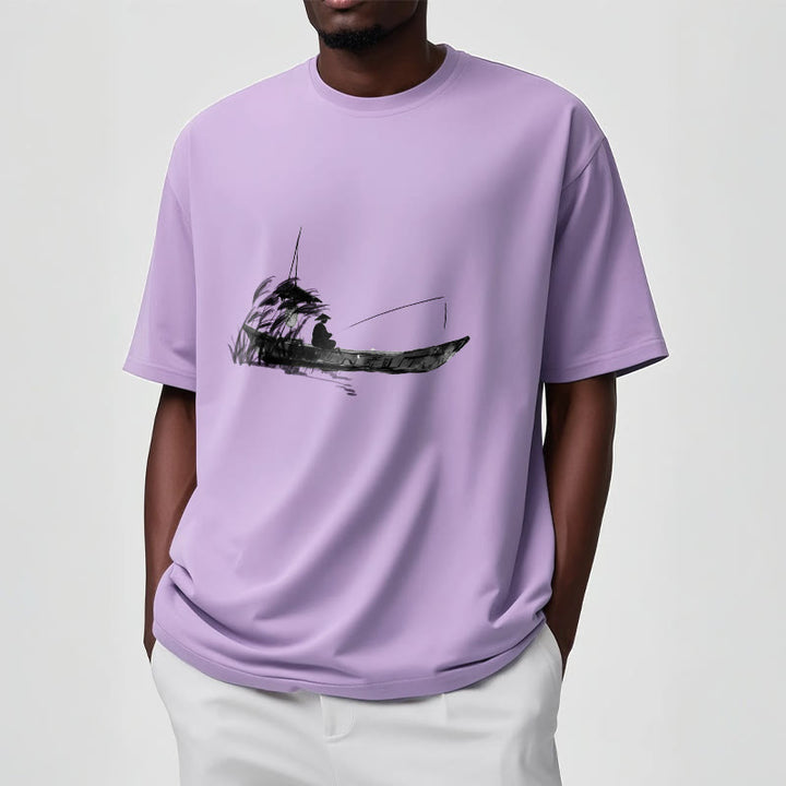 Koszulka z nadrukiem z motywem trawy i łodzi z motywem Buddha Stones - image 11