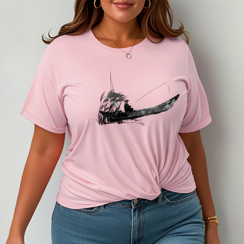 Koszulka z nadrukiem z motywem trawy i łodzi z motywem Buddha Stones - image 20