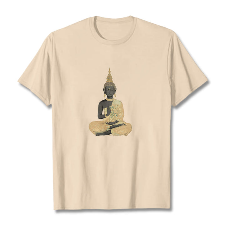 Koszulka z nadrukiem Buddha Stones Buddy Medytujący Budda Wzór Bawełna T-shirt - For - 2XL - image 1