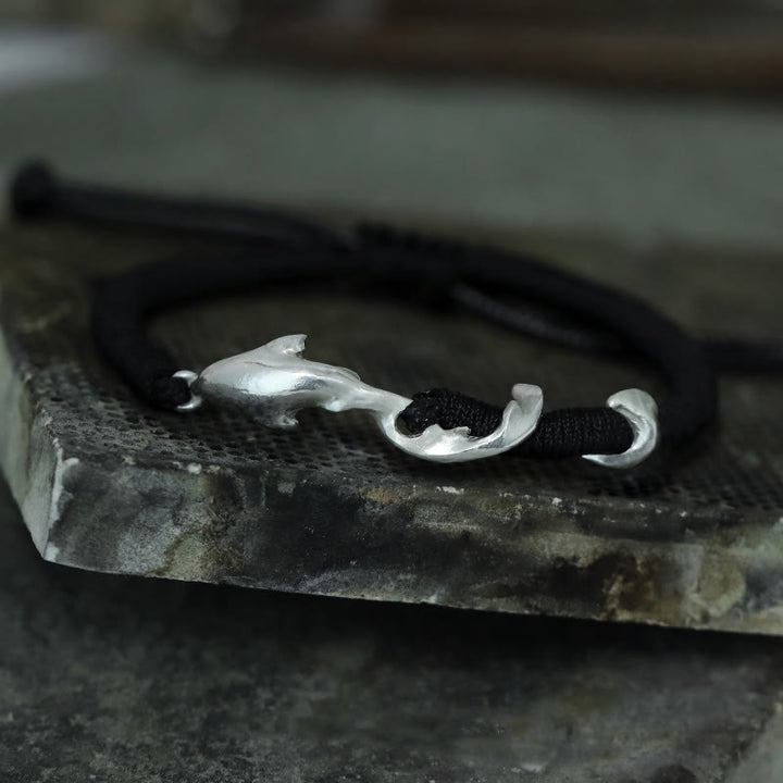 Bransoletka ochronna z Buddha Stones 999 ze srebra próby 925 z rekinem w kolorze czarnym - image 17