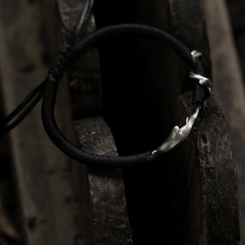 Bransoletka ochronna z Buddha Stones 999 ze srebra próby 925 z rekinem w kolorze czarnym - image 10