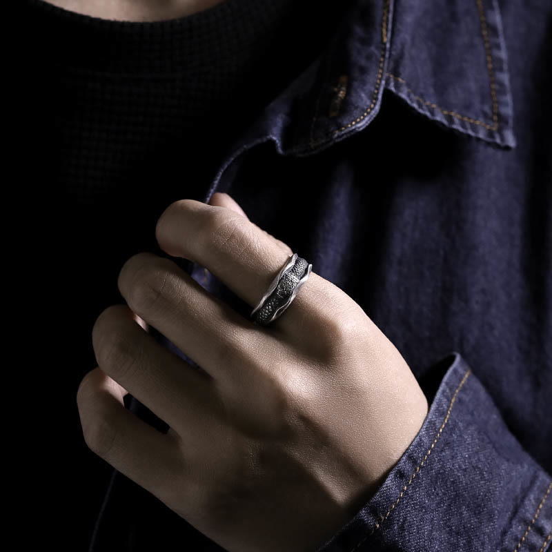 Buddha Stones 999 Srebrny Pierścień Ochronny W Kształcie Węża Rok Węża - image 15