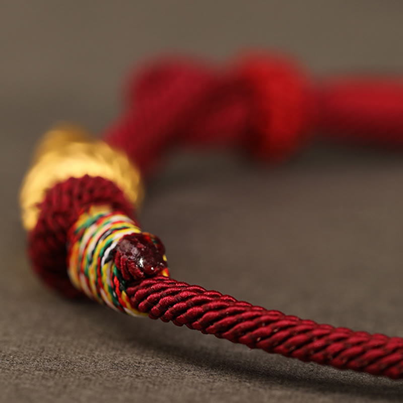 Buddha Stones 999 Złoty Rok Węża Projekt Ręcznie Robiona Bransoletka Ochronna Szczęścia Lina Pleciona - image 10