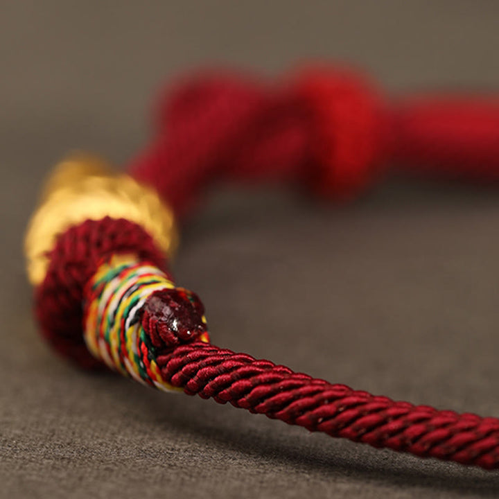 Buddha Stones 999 Złoty Rok Węża Projekt Ręcznie Robiona Bransoletka Ochronna Szczęścia Lina Pleciona - image 10