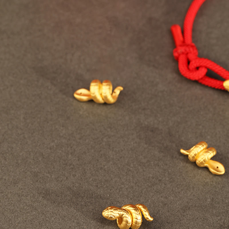 Buddha Stones 999 Złoty Rok Węża Projekt Ręcznie Robiona Bransoletka Ochronna Szczęścia Lina Pleciona - image 16